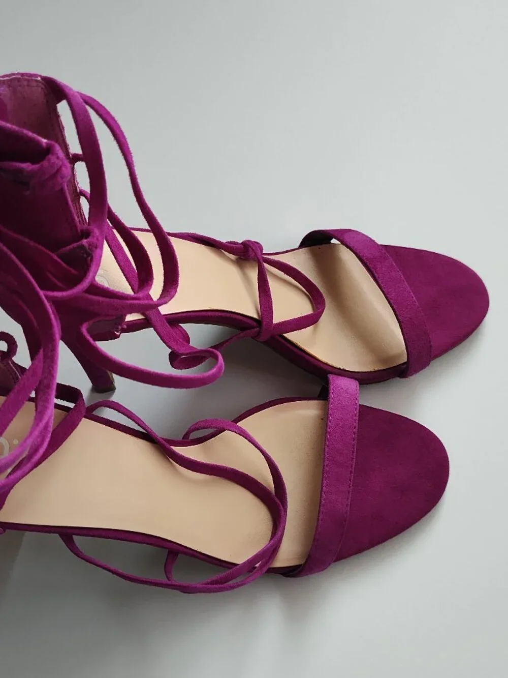 10M dark magenta purple BP Alexy Strappy Suede Sandals high heels shoes women's